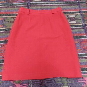 Design by Olsen Womens Red Cashmere Wool Blend Work Career Pencil Skirt Lined